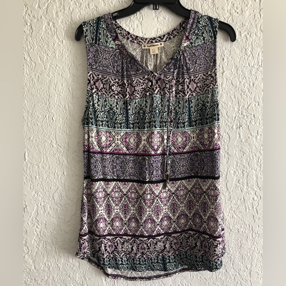 Ruff Hewn cotton Sleeveless Top. Size PL Multicolor